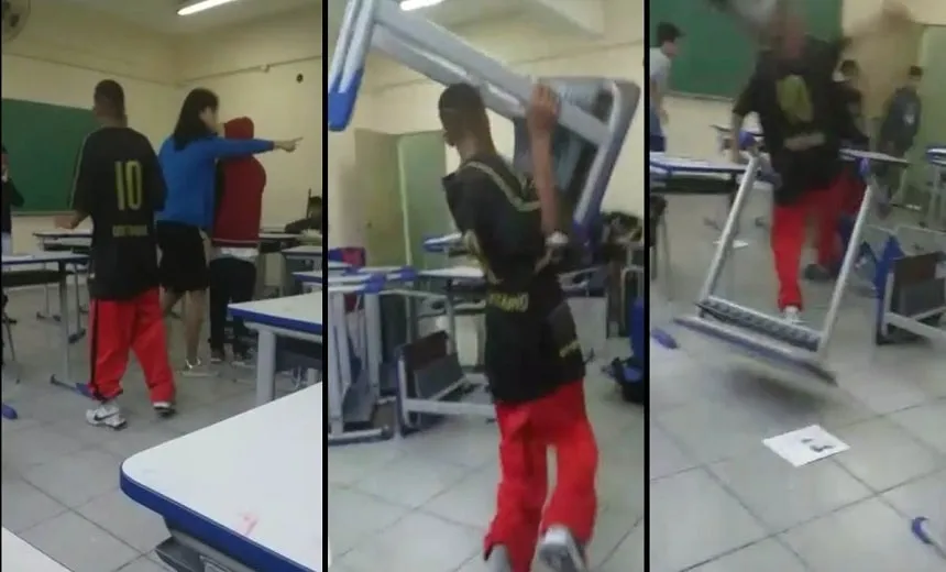 Oito adolescentes são apreendidos após confusão dentro de sala de aula; veja vídeo