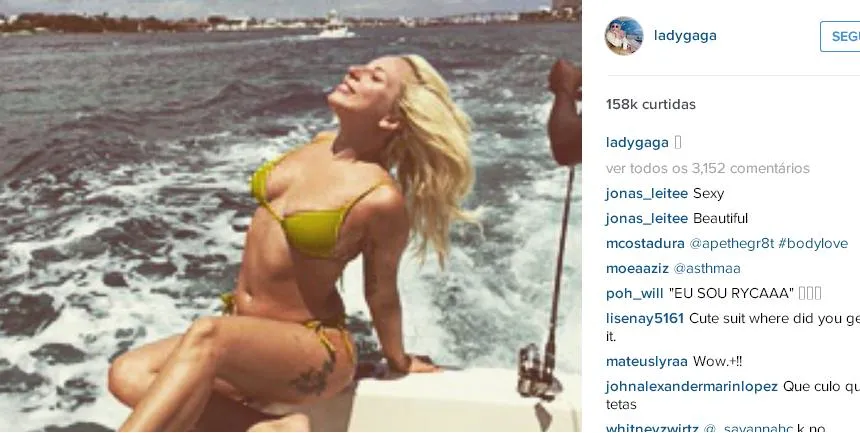 Lady Gaga posta foto de biquíni e divide fãs no Instagram