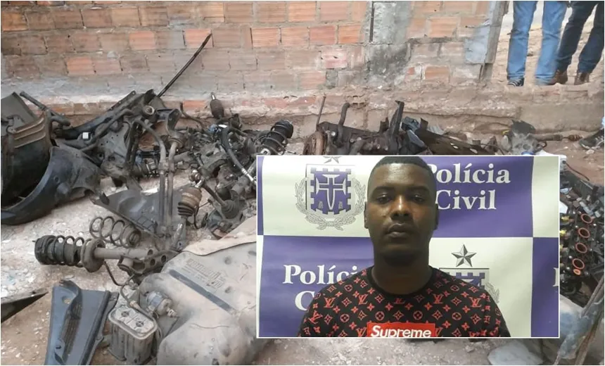 Polícia ‘estoura’ oficina de desmanche e prende homem em flagrante no Lobato