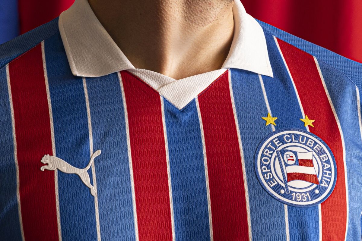Bahia lan&ccedil;a novo uniforme Tricolor para 2026; confira quanto custa. Foto: Bahia