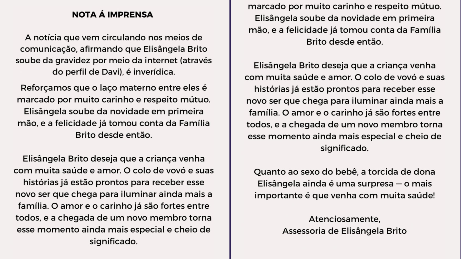 Foto: Rede Social Elisangela Brito