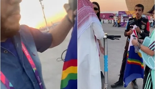 Catar: policiais cercam jornalista e pisam em bandeira de Pernambuco ao confudirem-na com a LGBT+; vídeo