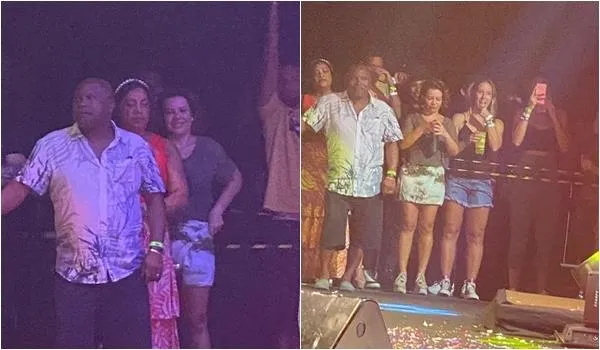 'Amizade é tudo': ao lado dos ex-sogros, Fernanda Souza curte show de Thiaguinho no Rio; vídeo