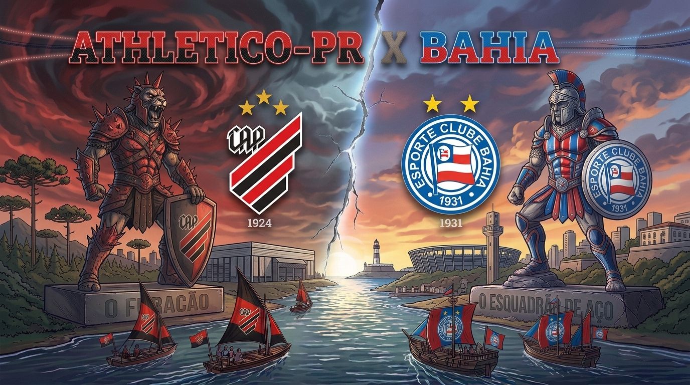 Athletico-PR x Bahia: veja onde assistir e demais detalhes da partida. Foto: Imagem gerada por IA