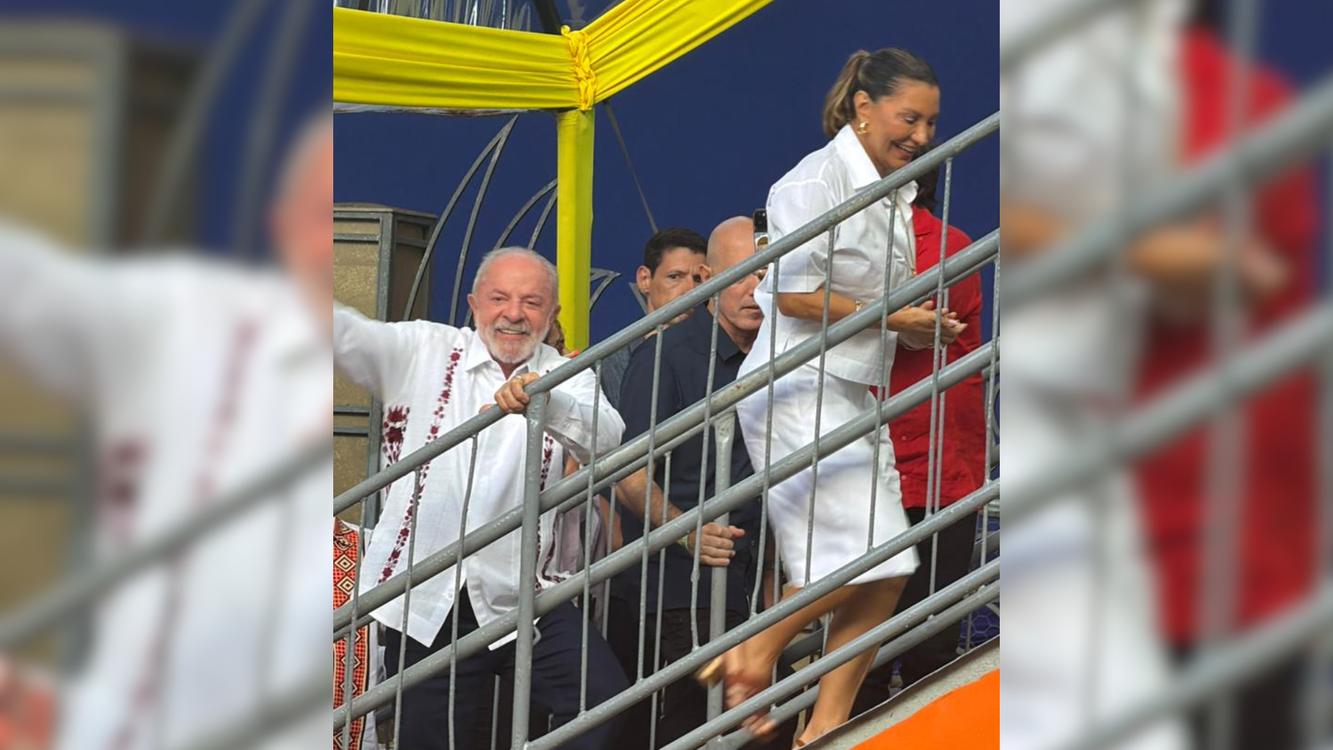 Lula e Janja chegam ao Campo Grande, em Salvador, para o Carnaval | Foto: Jo&atilde;o Tramm/Aratu On