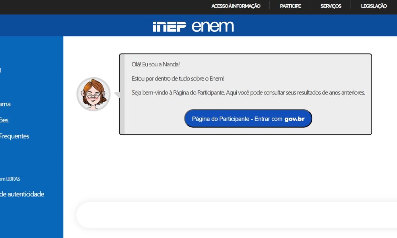 Foto: P&aacute;gina do Participante