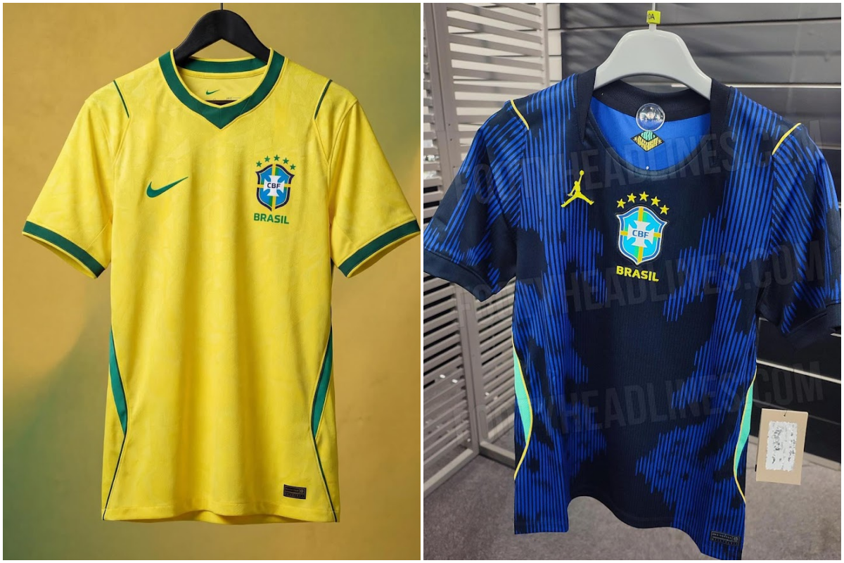 Uniformes da Sele&ccedil;&atilde;o Brasileira para a Copa s&atilde;o vazados; confira. Foto: FootyHeadlines