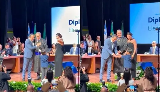 Filho de Bruno Reis rouba a cena durante diplomação dos eleitos em Salvador