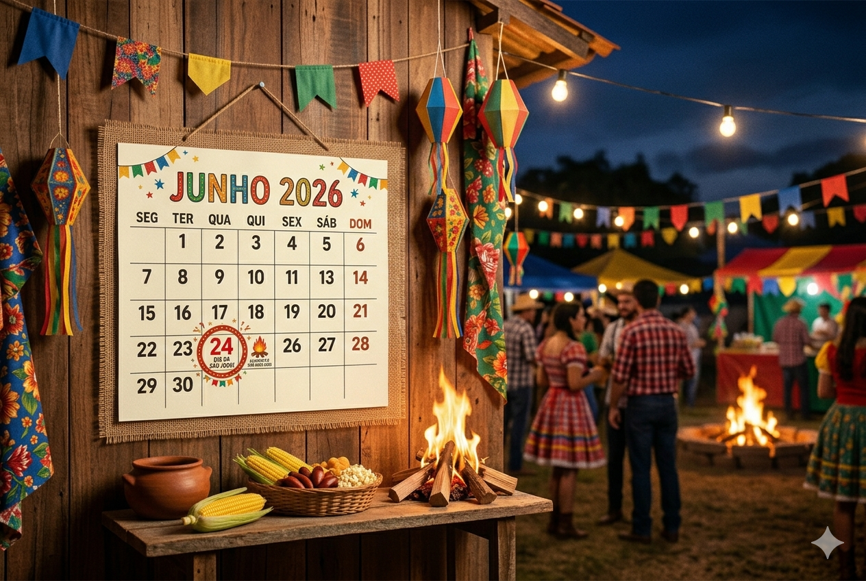 Quando &eacute; o S&atilde;o Jo&atilde;o 2026. Foto: Imagem gerada por IA