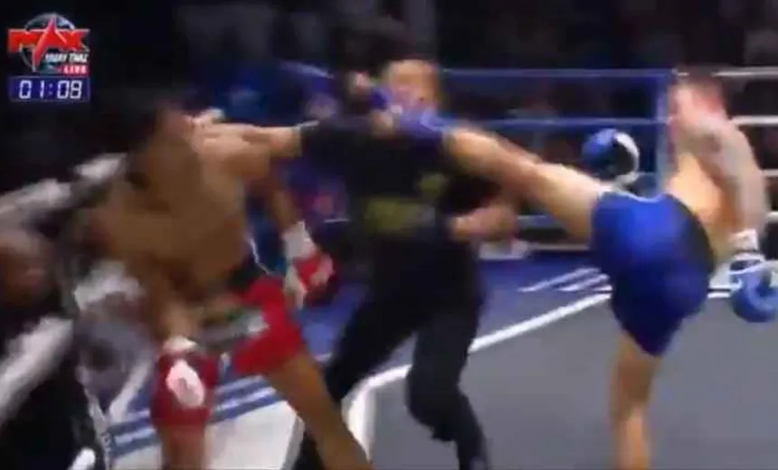 Lutador nocauteia adversário e juiz no mesmo combate; veja vídeo