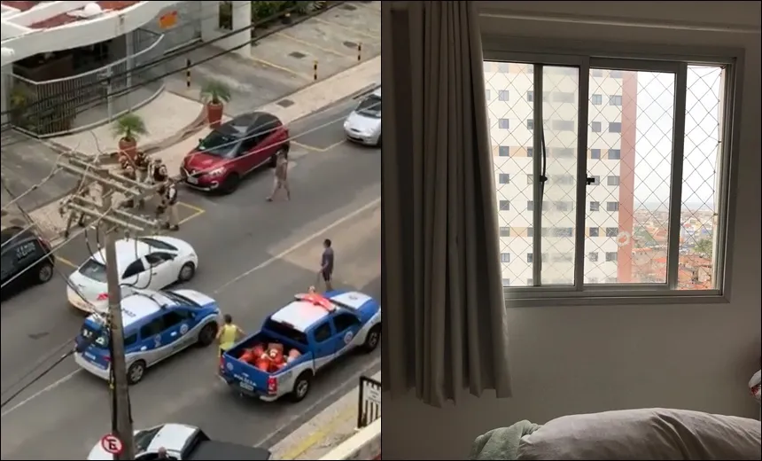 PM dá tiro para cima e atinge apartamento em Salvador; veja vídeo