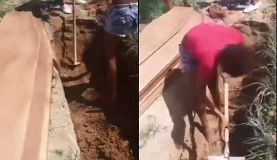 Vídeo: filhos cavam sepultura da própria mãe por falta de funcionários; "sendo tratada pior que um cachorro"