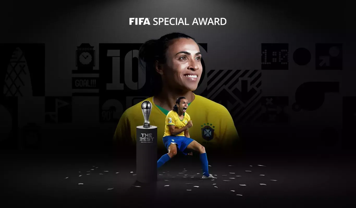 Marta recebe homenagem e dará nome ao prêmio de gol feminino mais bonito