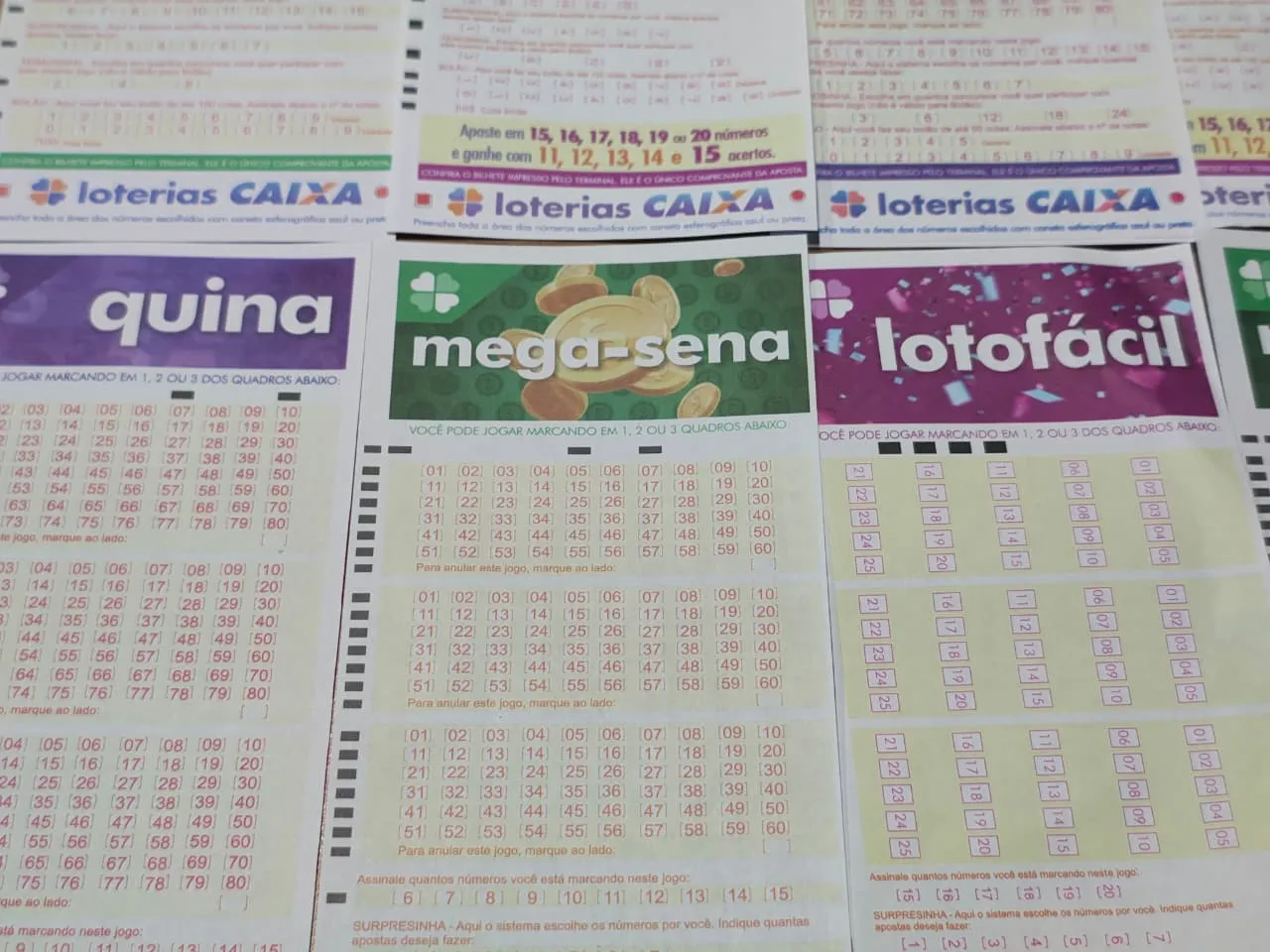 Loterias: Mega-Sena acumula; Lotofácil e Quina têm acertadores