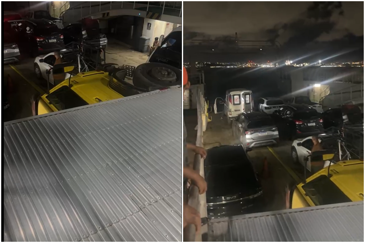 V&Iacute;DEO: Caminh&atilde;o tomba dentro de Ferry-Boat durante travessia. Foto: Redes Sociais
