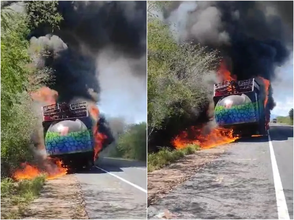 Trio usado por Durval Lelys pega fogo e compartimento tem perda total