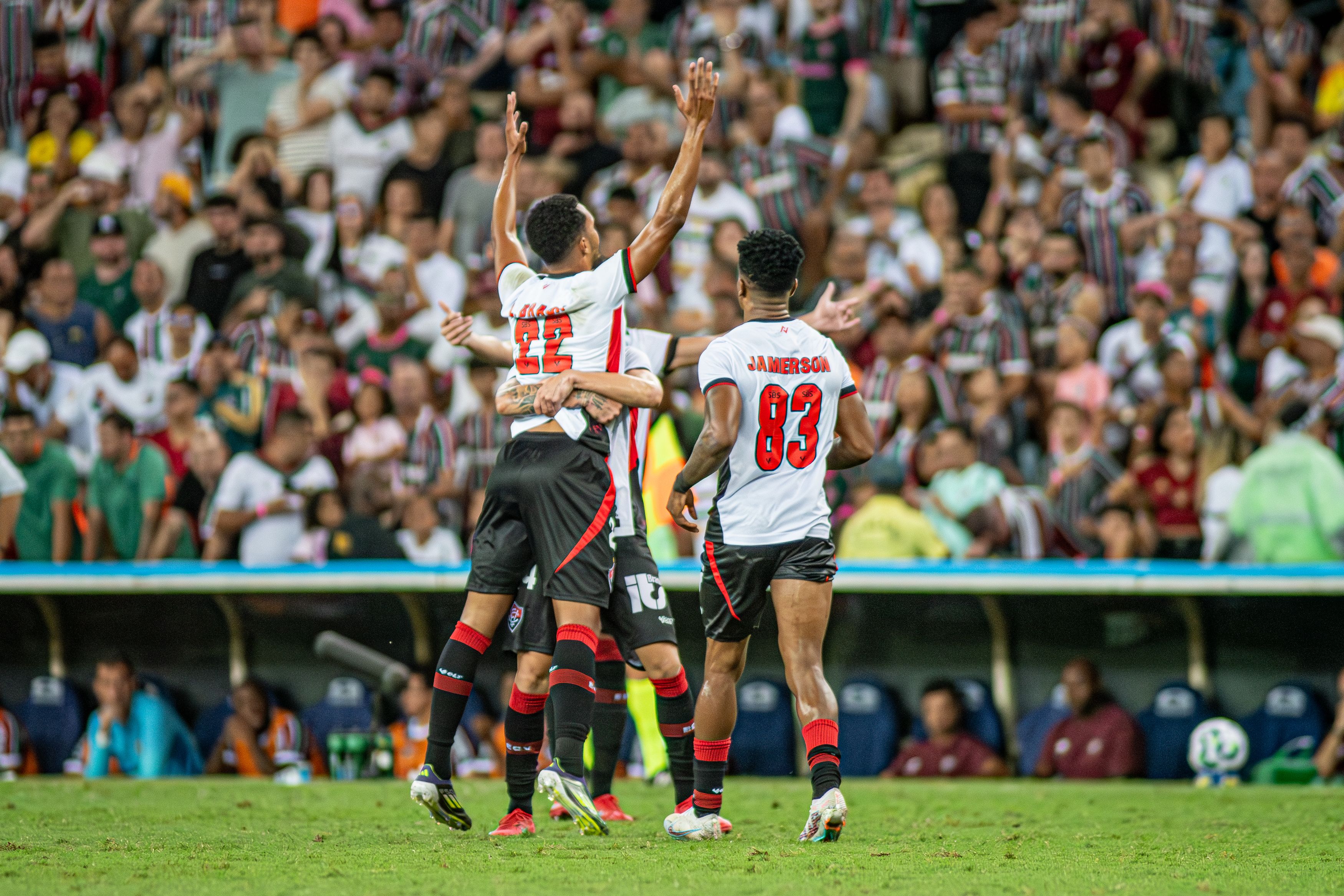 Escalado por Carpini no segundo tempo, Lucas Braga garantiu empate do Vitória contra Fluminense | Foto: Victor Ferreira/EC Vitória