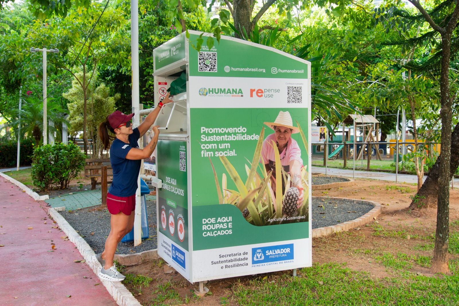 Mais de 160 contêineres de doação estão espalhados por Salvador.Foto: Divulgação
