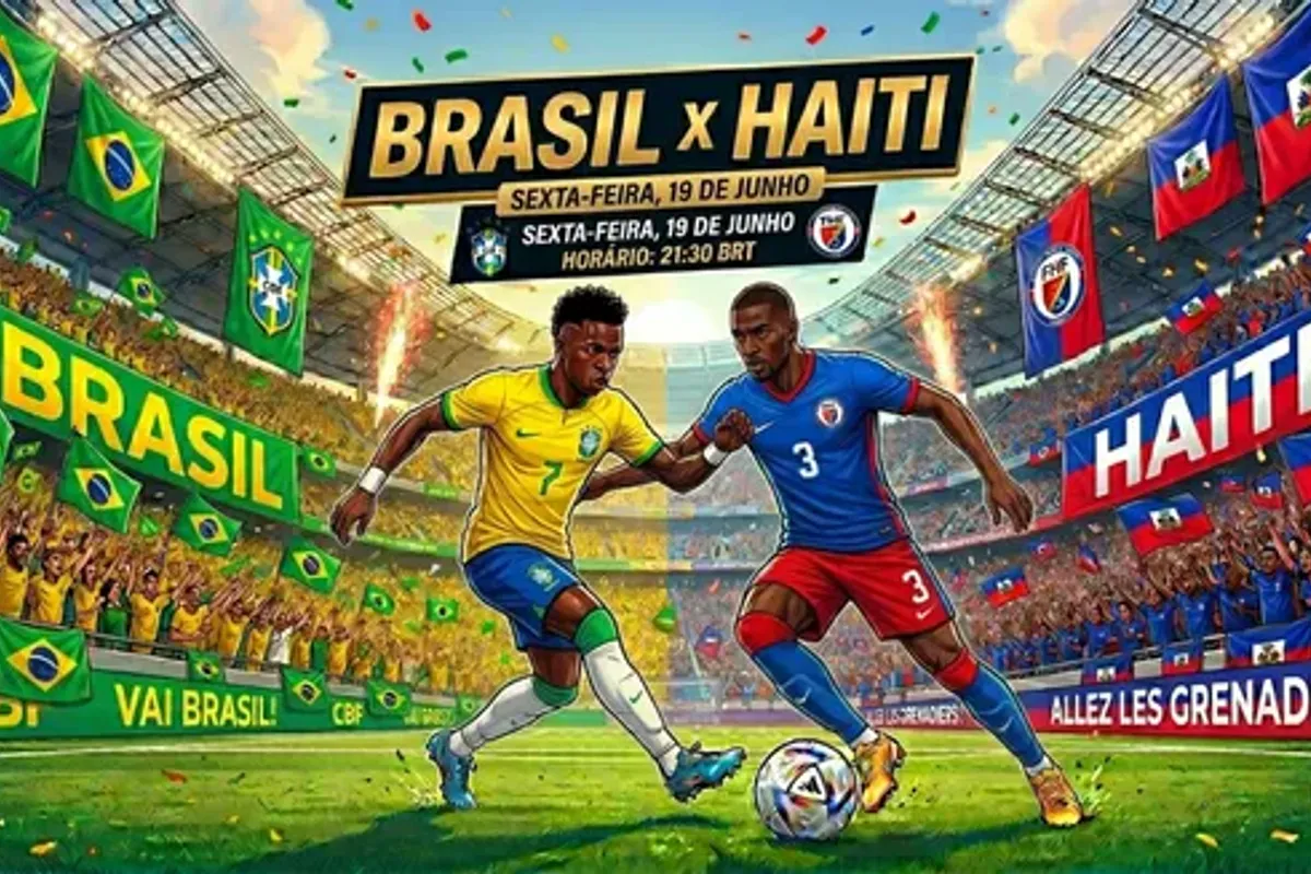 Contra o Haiti, Brasil faz seu segundo jogo na Copa. Foto: Imagem gerada por IA