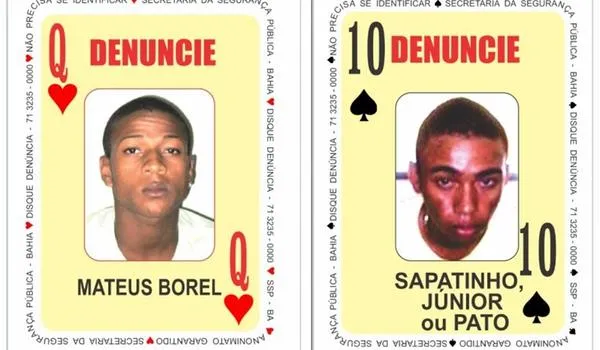 BARALHO DO CRIME: suspeitos de homicídio e tráfico de drogas ocupam novas cartas 
