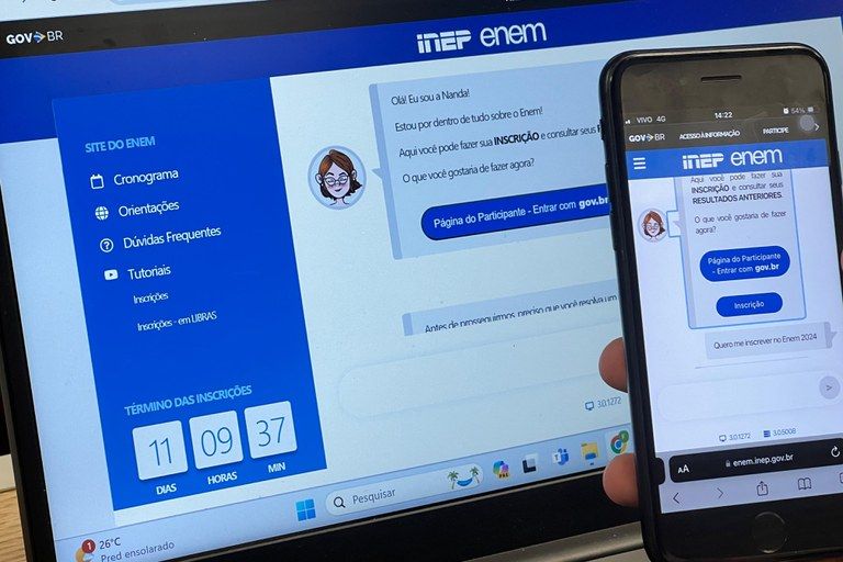 Situação da solicitação de atendimento especializado para o Enem 2025 pode ser verificada na Página do Participante.  Foto: Reprodução / Secom / GovBR