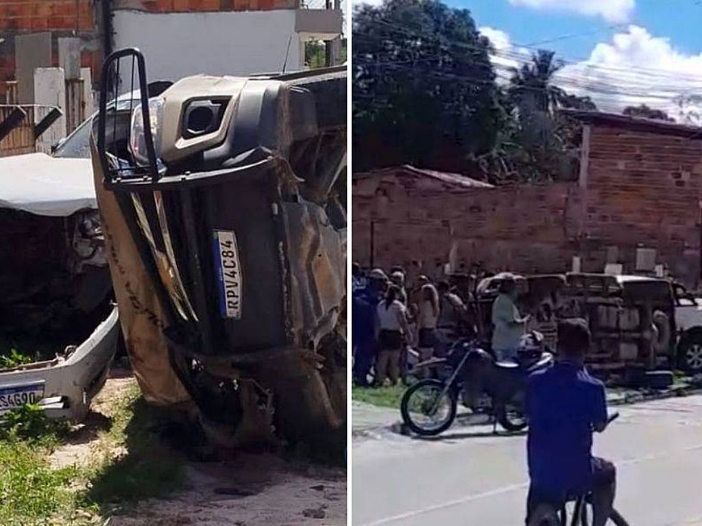  a viatura da PM perdeu o controle ao passar por uma lombada de difícil visualização, o popular 