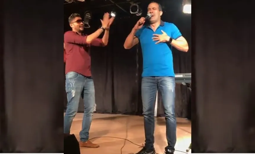 Vice-prefeito Bruno Reis canta e "mete dança" em evento do Caravana Social, em Valéria