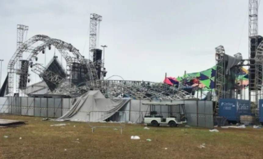 FATALIDADE: Vento derruba palco de festival de música e deixa ao menos um morto e três feridos no RS