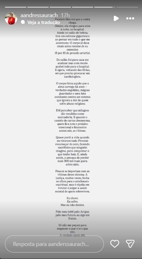 Andressa Urach &Eacute; Hospitalizada &Agrave;s Pressas 'o Corpo J&aacute; Dava Sinais'. | Foto: Reprodu&ccedil;&atilde;o Rede Social 