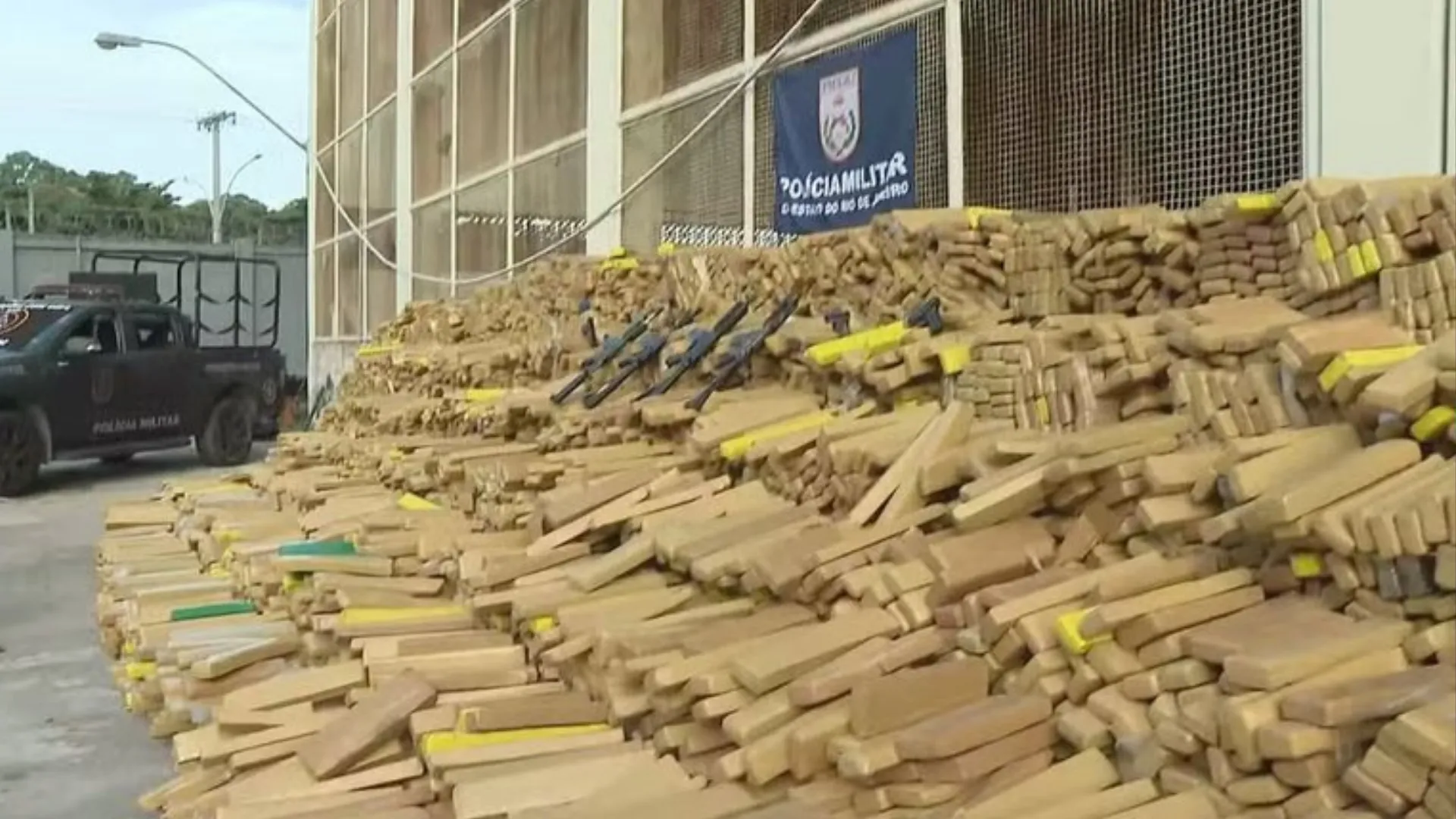 Cachorros localizam quase 50 toneladas de maconha e arsenal de guerra