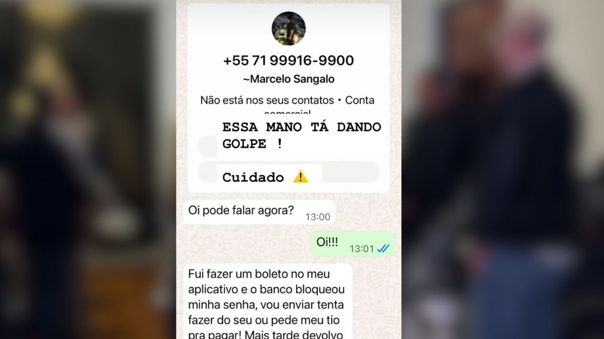 Marcelinho denunciou tentativa de golpe com o nome dele