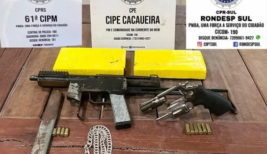 Armas e drogas são apreendidas no sul da Bahia e dois suspeitos morrem em confronto com PMs