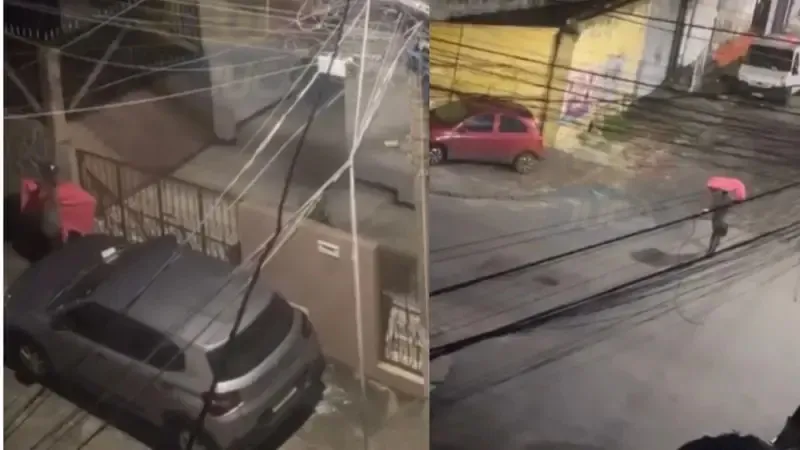Vídeo: homem é flagrado por vizinho ao furtar TV de residência em Salvador