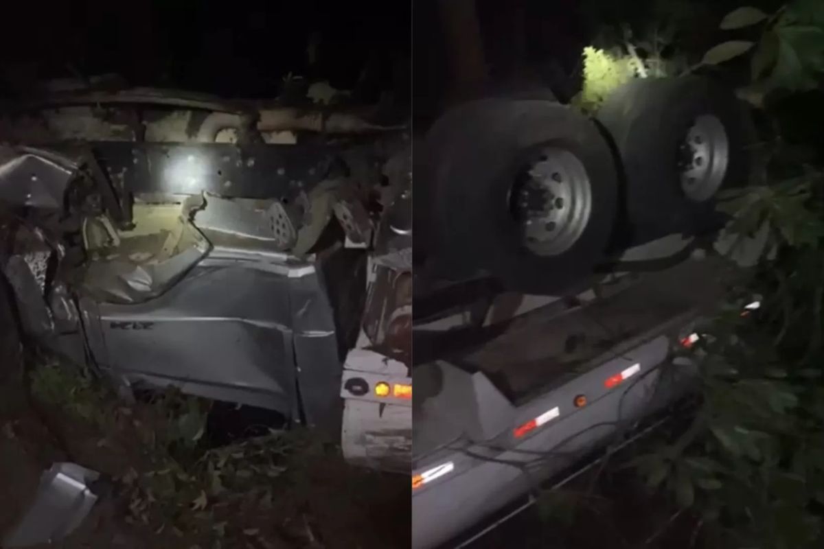 Colis&atilde;o Entre Caminh&atilde;o Tanque E Carro Deixa Um Morto Na Br 101, No Sul Da Bahia.| Foto: Divulga&ccedil;&atilde;o Redes Sociais 