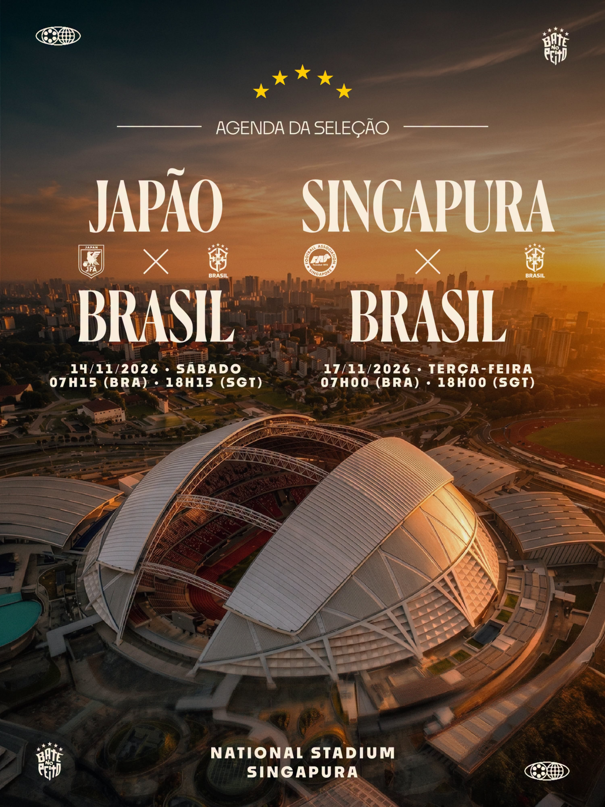 Útimos amistosos da Seleção Brasileira no ano, confira quem o Brasil enfrenta na Data Fifa de novembro e onde ocorrem os jogos. Foto: CBF
