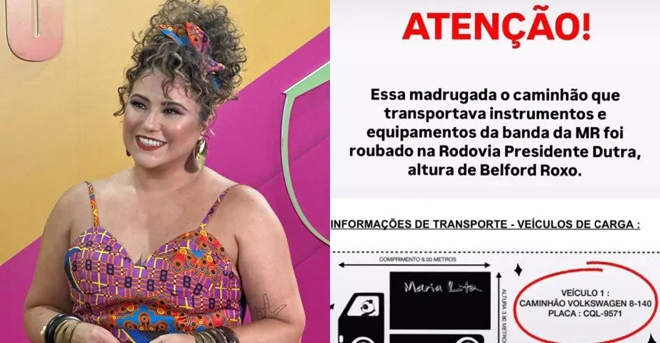 Maria Rita pede ajuda para encontrar caminhão com instrumentos roubado