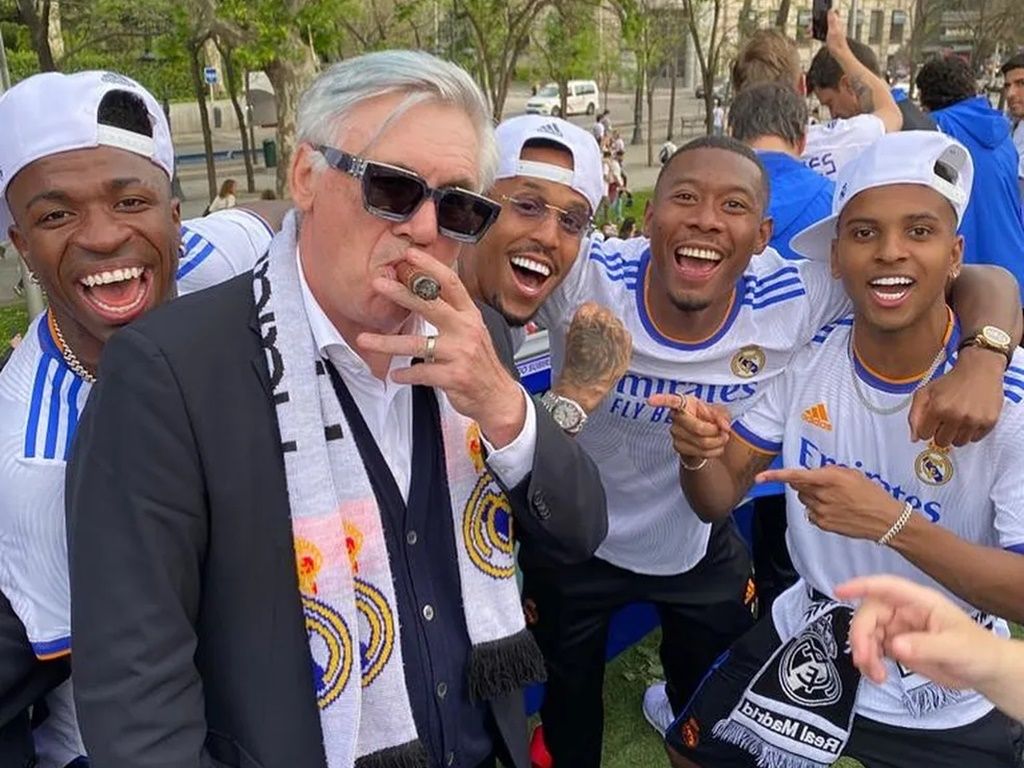 Carlo Ancelotti estreia em maio no comando da Seleção e já treinou uma legião de craques brasileiros em clubes como Milan, Real Madrid e PSG. Foto: Reprodução/X
