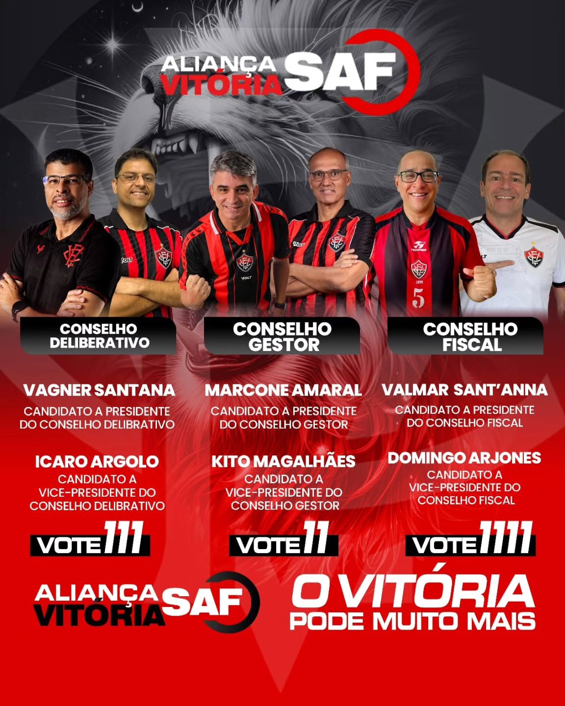 Candidatos da chapa Aliança Vitória SAF | Foto: divulgação