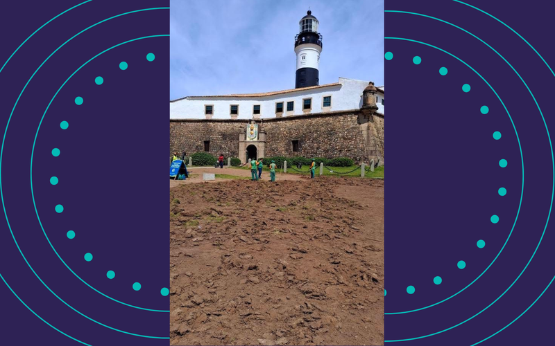 A reforma da grama do Farol da Barra é importante para a conservação do patrimônio histórico e cultural, além de melhorar a experiência de moradores e turistas no local/Fotos: Rede Social/Amabarra