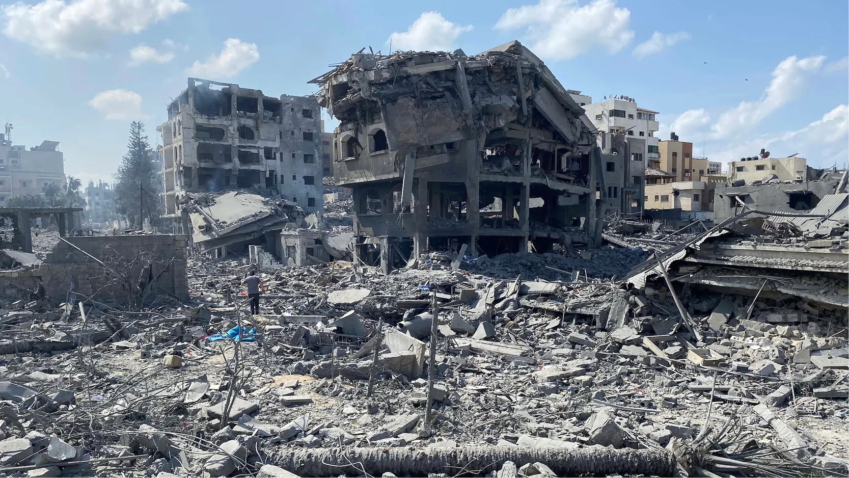 Imagem de Prédio Destruido em Gaza pela Guerra