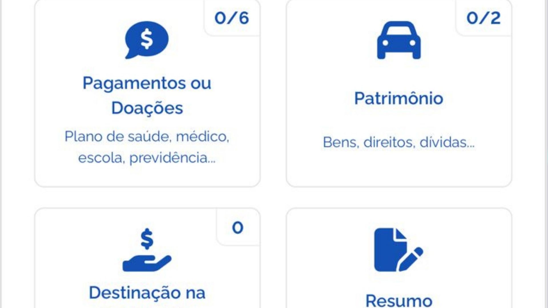 No final é possível visualizar um resumo do que foi declarado