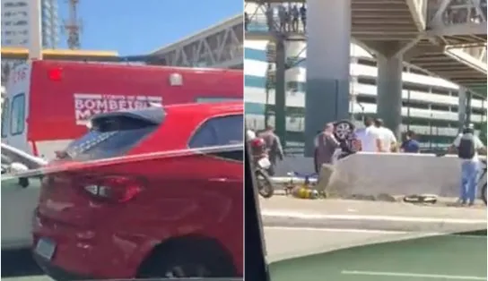 Uma pessoa fica ferida após carro capotar próximo à Estação de Metrô de Pernambués; veja vídeo
