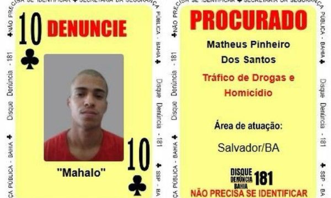 Chefe de facção em Salvador e 'Dez de Paus' do Baralho do Crime é preso.Foto: Divulgação 