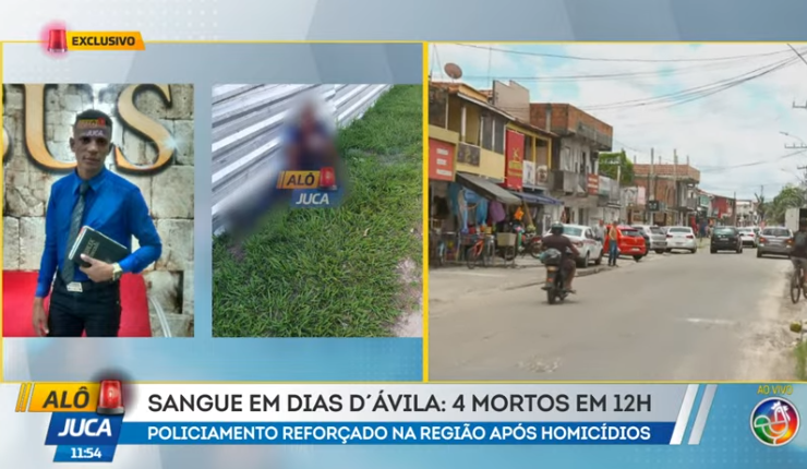 Homic&iacute;dios Em Dias d'&Aacute;vila.| Foto:  Reprodu&ccedil;&atilde;o TV Aratu