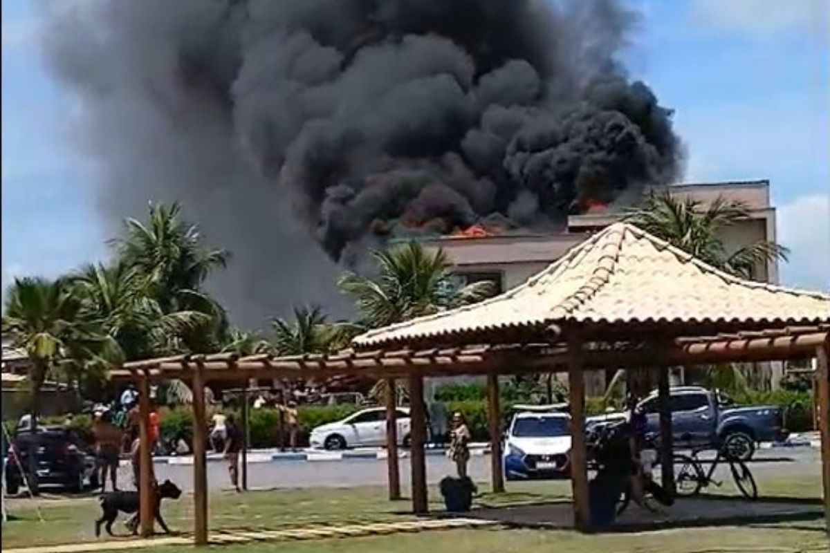 Incêndio em Guarajuba | Foto: Reprodução Redes Sociais 