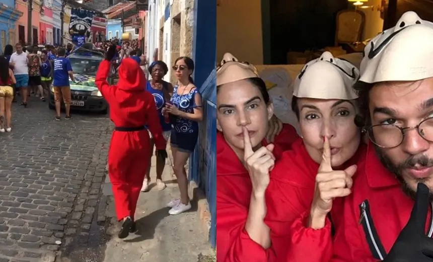 Vídeo: Fátima Bernardes curte folia em Olinda disfarçada de personagem de série famosa