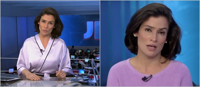 ‘DE ROUPÃO?’: Look de Renata Vasconcelos em chamada de telejornal bomba na web