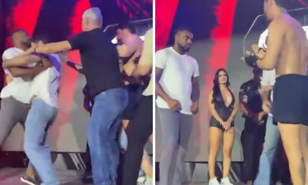 VÍDEO: Davi Brito e Rico Melquiades trocam socos durante pesagem para luta em reality show