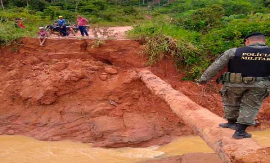 Tromba d’água causa rompimento de barragem em Rondônia; 50 famílias estão isoladas