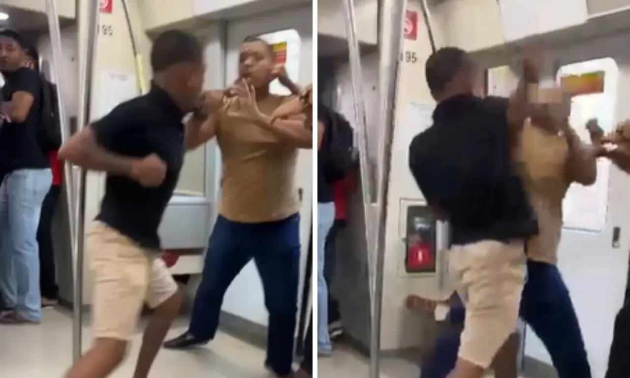 VÍDEO: homens trocam socos dentro do metrô de Salvador